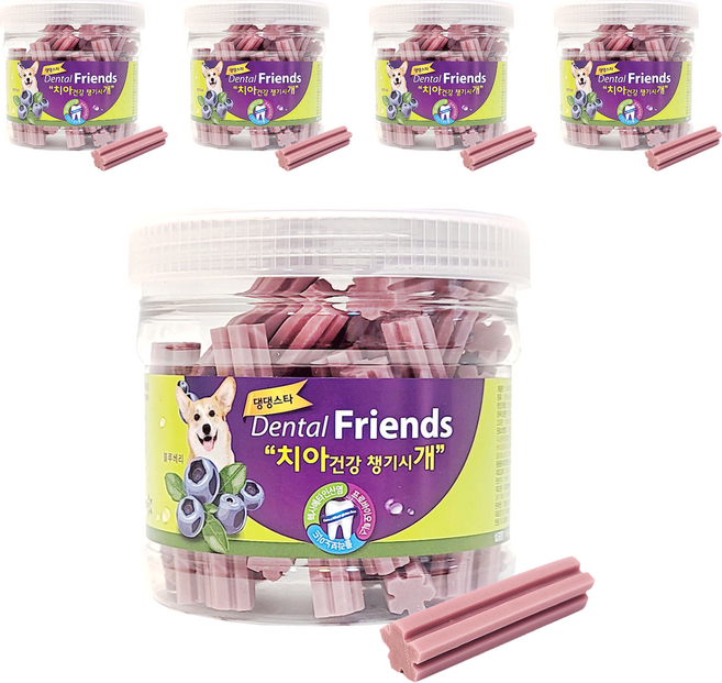 댕댕스타 강아지 덴탈프랜즈 간식, 블루베리, 300g, 5개
