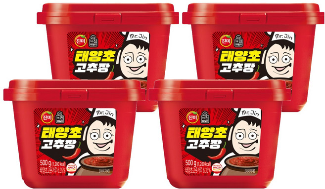 진미 태양초 고추장, 500g, 4개