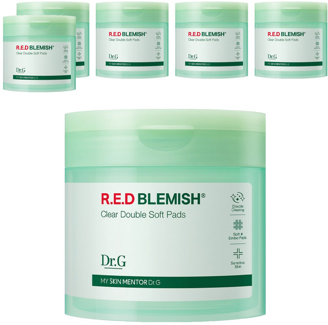 닥터지 레드 블레미쉬 클리어 더블 결 패드 180ml, 60개입, 6개
