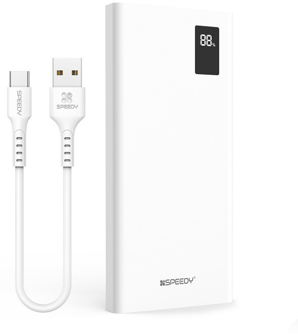 스피디 슬림핏 PD 20W 고속 보조배터리 10000mAh + C타입 케이블, SPE-B2PA10DPQ, 화이트