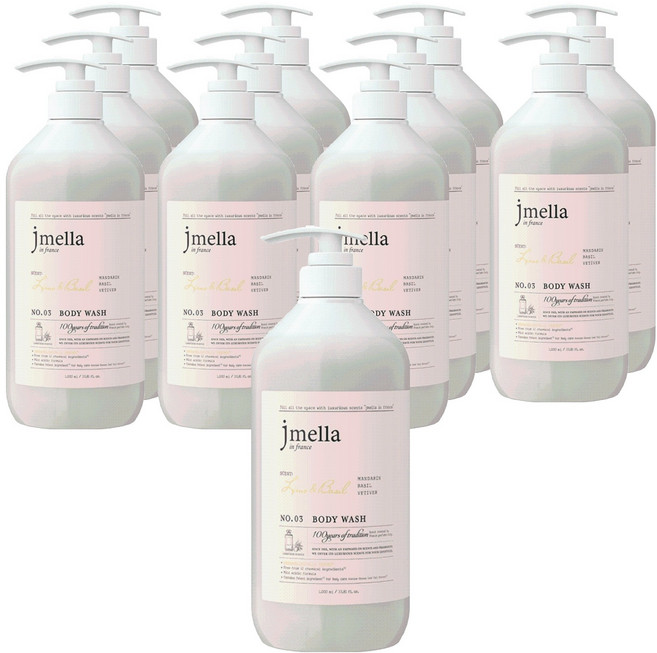 제이멜라 인 프랑스 라임 앤 바질 바디워시 바질 시트러스향, 1L, 12개