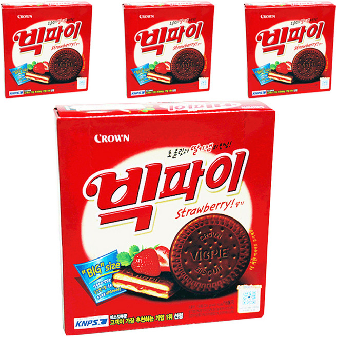 크라운 빅파이 딸기, 324g, 4개