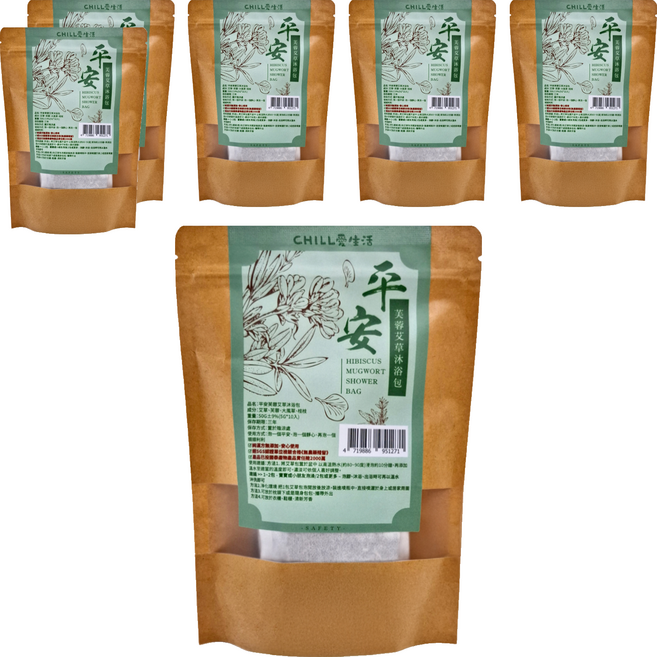 CHILL 愛生活 平安芙蓉艾草沐浴包 5g 10包, 50g, 6袋