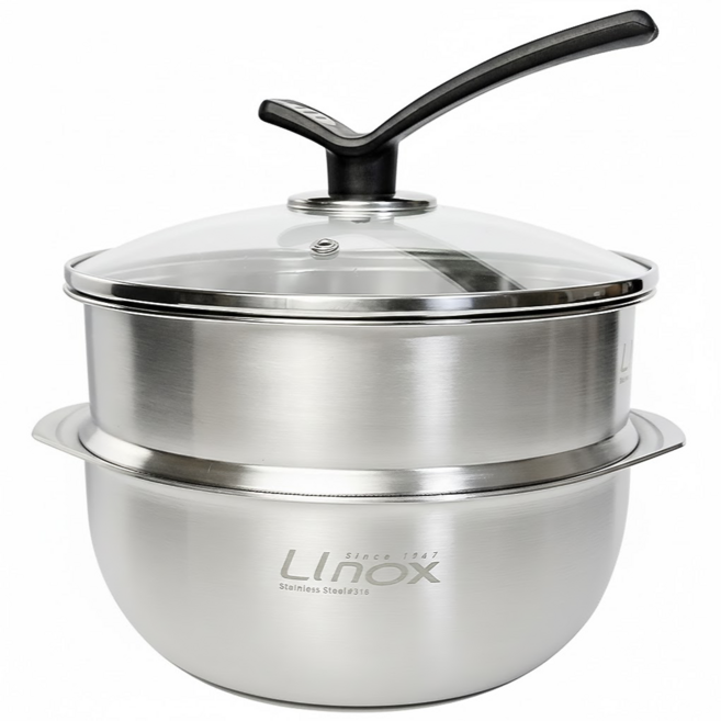 LInox 廚之坊 316懸浮氣膜不沾鍋 直徑20 x 24 x 23.5cm 2L 1360g, 20cm, 銀色, 1個