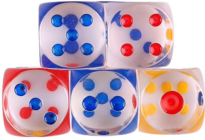 유니아트 주사위 중, 투명, 5개