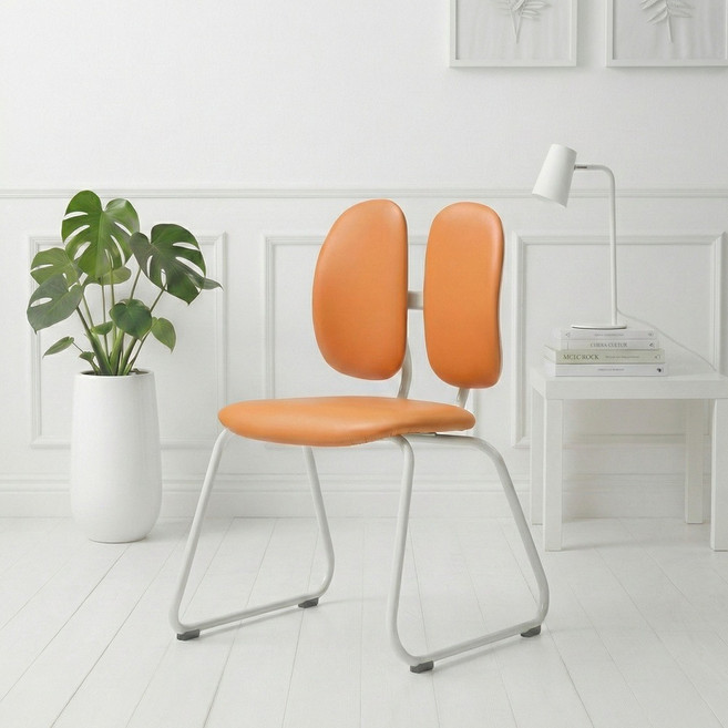 듀오백 집중형 책상 의자 D-043W, 브라운