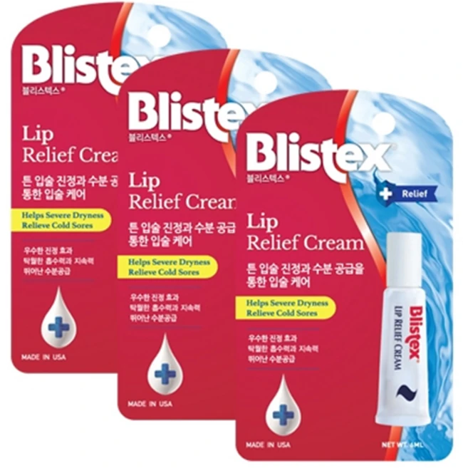블리스텍스 립 릴리프 크림 립밤, 6g, 3개 - 쿠팡