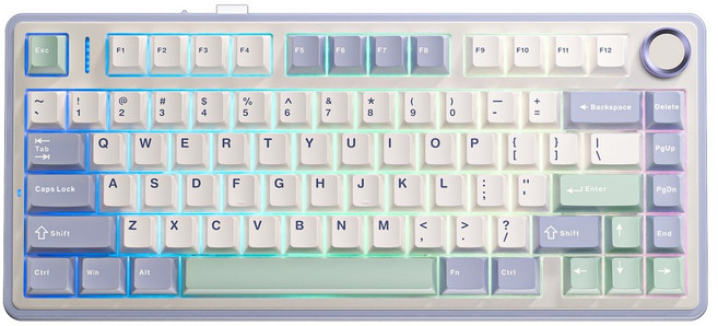 AULA 독거미 풀윤활 3모드 블루투스 빙정축 유무선 기계식 키보드, Cedar Green, F75, 제조사축