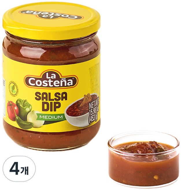 La Costena 莎莎醬 中辣, 453g, 4個