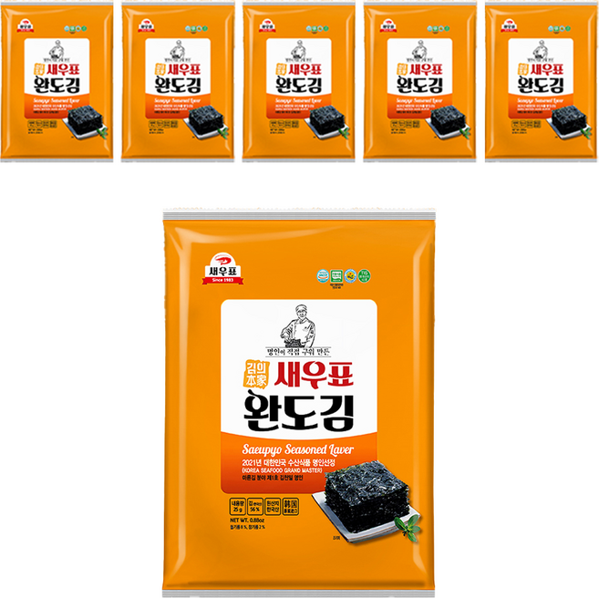 새우표 완도 오리지널 전장김, 25g, 6개