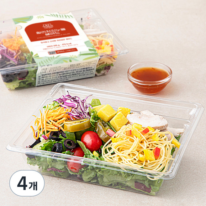 저스트그린 칠리치킨누들 샐러드, 225g, 4개