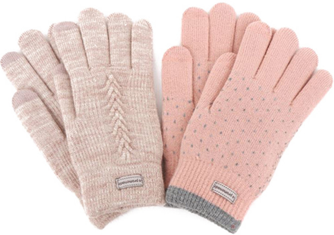 라프롬나드 파스텔주니어 니트 장갑 2종 세트