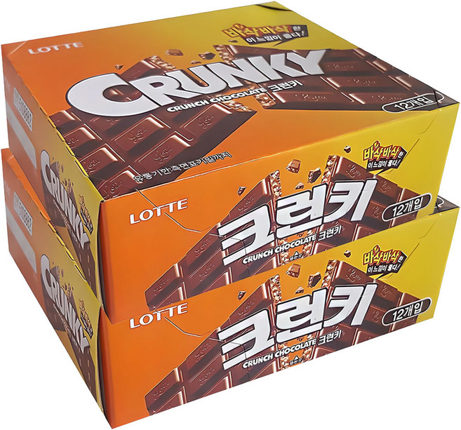 롯데웰푸드 크런키 초콜릿, 34g, 24개
