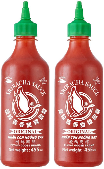 플라잉구스 스리라차 핫칠리 소스, 455ml, 2개