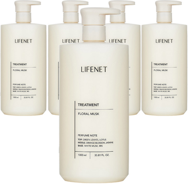 라이프넷 헤어트리트먼트 플로럴 머스크, 1L, 5개