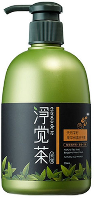 TEAPOWER 茶寶 淨覺茶 茶籽果萃保濕洗手露 蘆薈 維他命E 保濕精華 美國 USDA 有機成份認證, 350ml, 1瓶