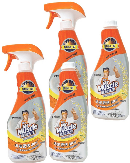Mr Muscle 威猛先生 超強效廚房清潔劑 噴槍瓶*1+補充瓶*1, 1kg, 2組