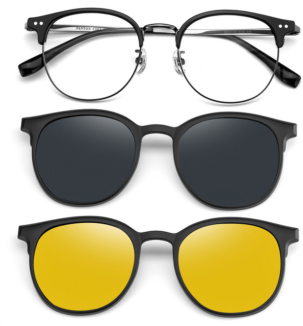 팬톤 편광선글라스 겸용 티타늄 안경 CS87C2