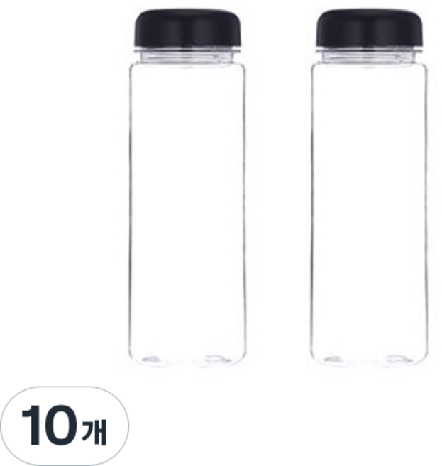 위드컴퍼니 마이보틀 무지 페트, 블랙, 500ml, 10개