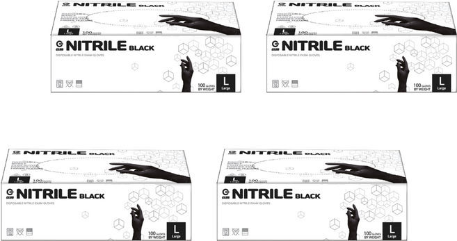지클럽 니트릴 장갑 100p, 블랙, 대(L), 4개