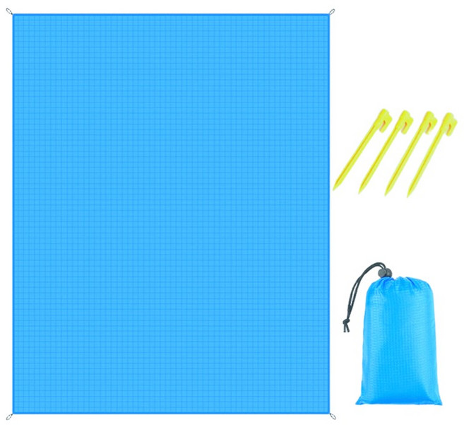 앙멧 휴대용 비치 피크닉 방수 매트, 블루