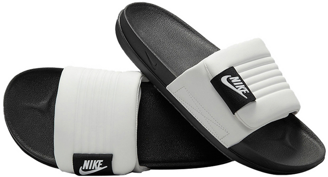 NIKE 耐吉 男款 OFFCOURT ADJUST SLIDE 拖鞋, 24cm, 黑色 + 白色