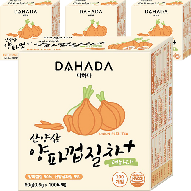 다하다 산양삼 양파껍질차 더하다, 600mg, 100개입, 4개