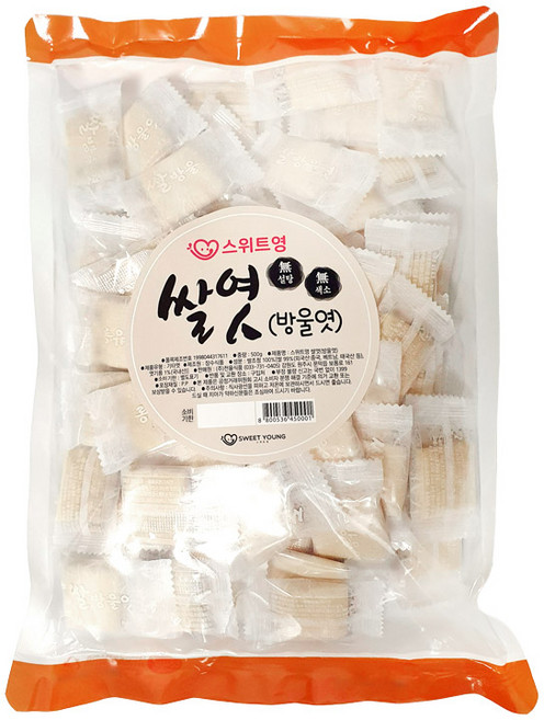 스위트영 무설탕 무색소 쌀방울엿, 500g, 1개