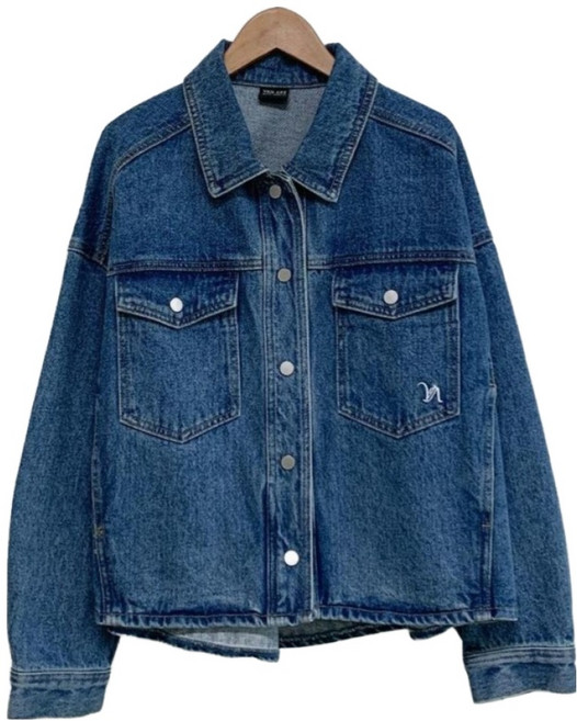 반에이크 여성용 아웃포켓 데님 셔켓