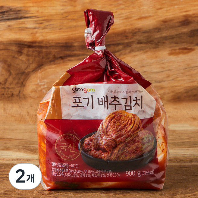 곰곰 포기 배추김치, 900g, 2개