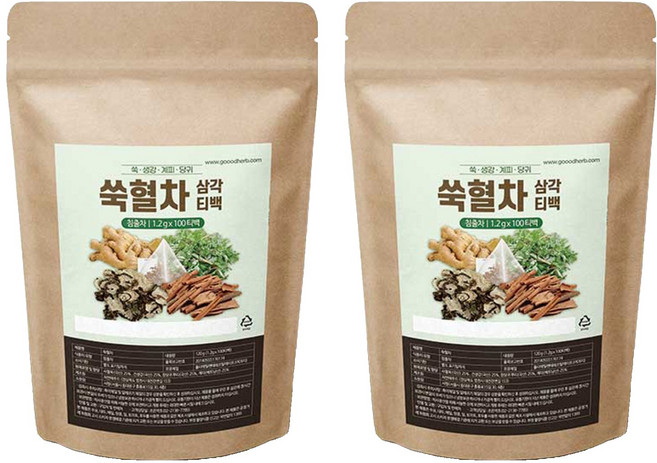 조은약초 쑥혈차 삼각티백, 1.2g, 100개입, 2개