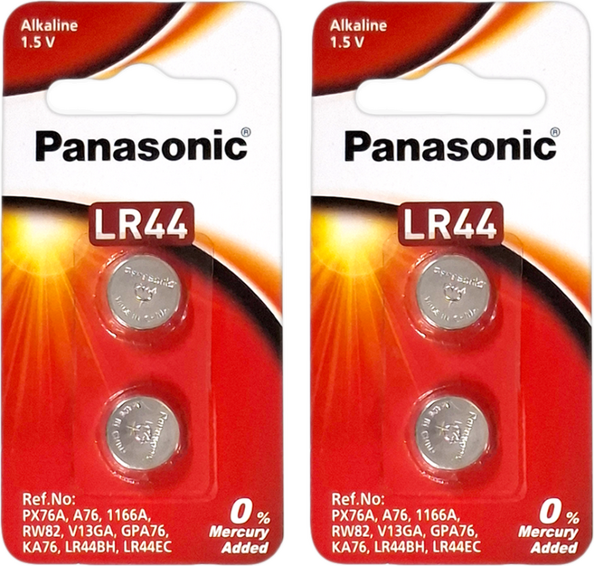 Panasonic 鹼性鈕扣電池 LR-44TW/2B, 2顆, 2組