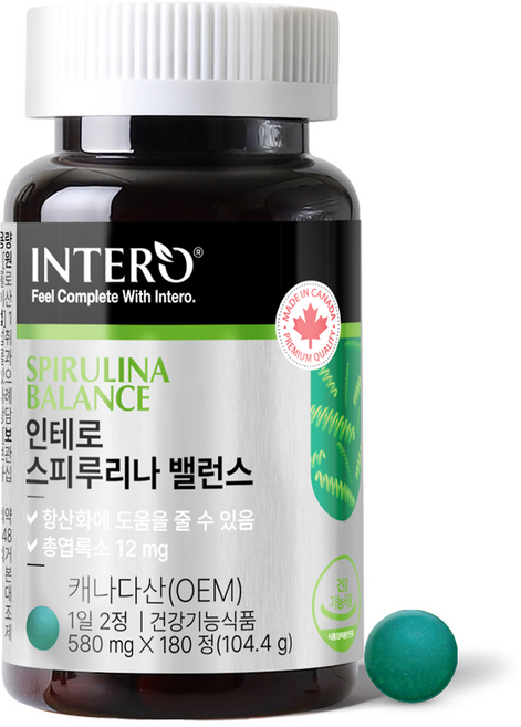 인테로 스피루리나 밸런스 104.4g, 180정, 1개