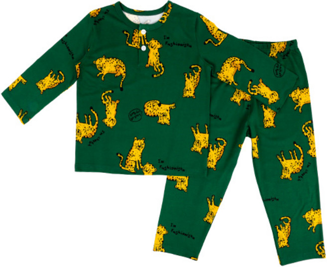 메이키즈 아동용 드로잉치타 피치기모 발열 파자마 상하의 세트