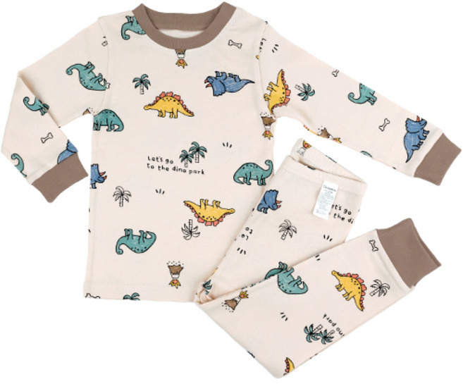 Maykids 男童款30支棉恐龍長袖長褲家居服套裝