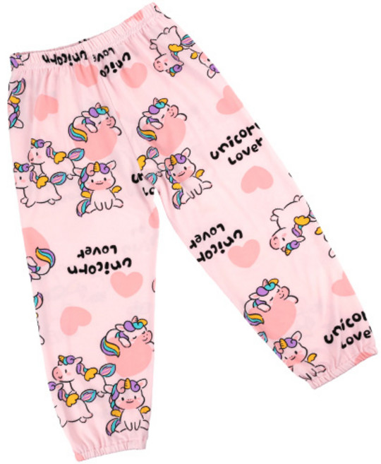 메이키즈 여아용 러블리 유니콘 피치기모 발열 파자마 바지