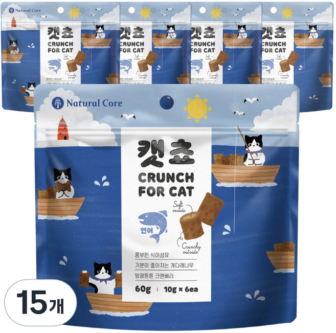 네츄럴코어 캣쵸 고양이간식, 연어, 60g, 15개