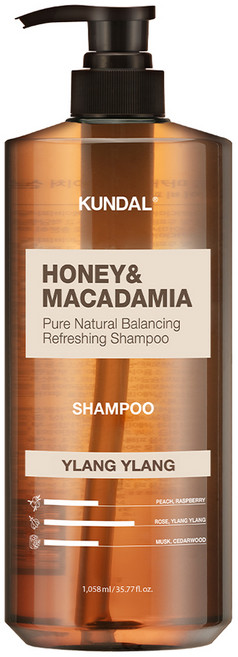 쿤달 허니 앤드 마카다미아 네이처 샴푸 일랑일랑, 1.058L, 1개