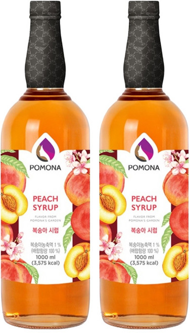 포모나 복숭아 시럽, 1L, 2개