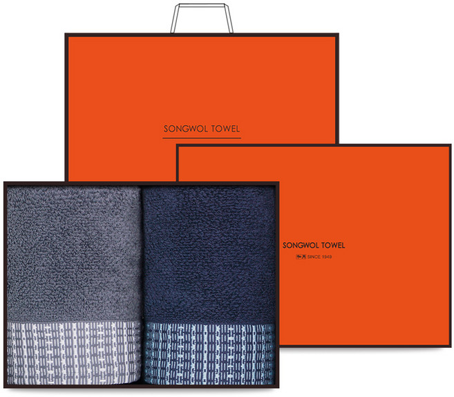 송월타월 호텔컬렉션 톤40 170g 30수 코마사 2장 선물세트, 랜덤발송, 1세트