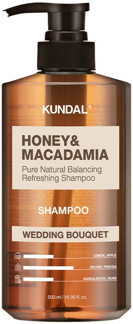 쿤달 허니 앤드 마카다미아 네이처 샴푸 웨딩부케향, 500ml, 1개