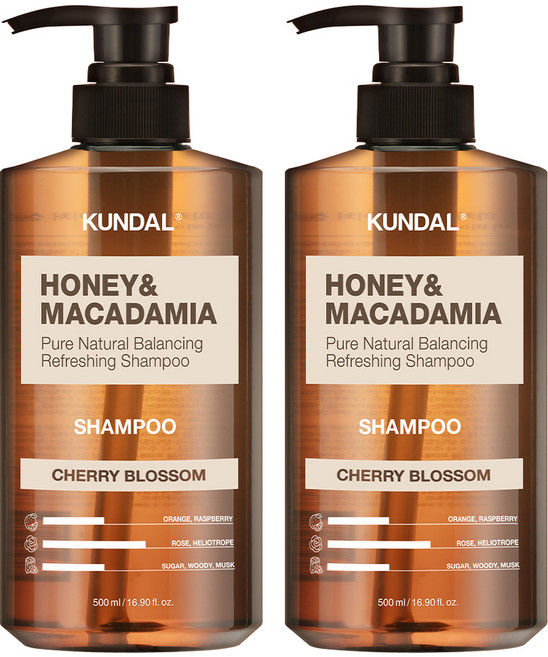 KUNDAL 昆黛爾 蜂蜜澳洲堅果香氛洗髮乳 櫻花香, 500ml, 2瓶