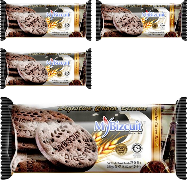 MyBizcuit 麥比客 經典消化餅 巧克力, 250g, 4包
