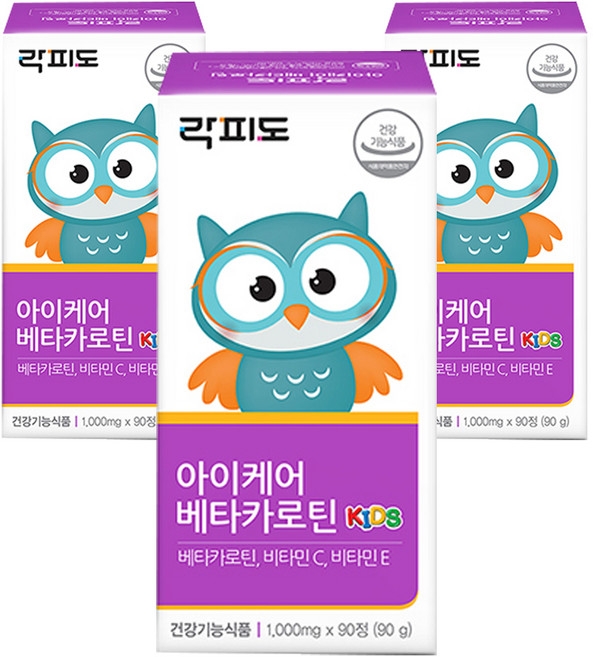 락피도 아이케어 베타카로틴, 90정, 3개