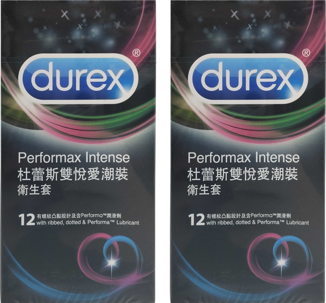 durex 杜蕾斯 雙悅愛潮裝保險套 56mm, 12個, 2盒