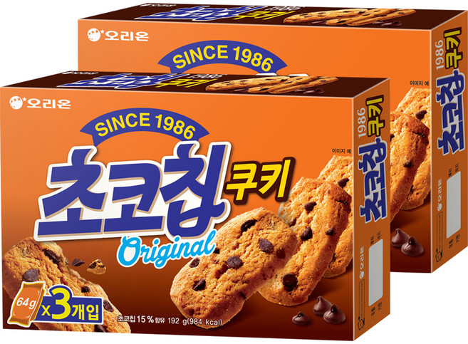 오리온 초코칩쿠키, 192g, 2개