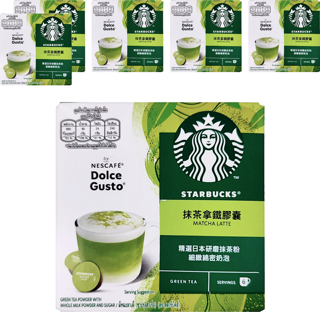 NESCAFE 雀巢咖啡 Dolce Gusto 多趣酷思 星巴克抹茶拿鐵膠囊, 12.35g, 12顆, 6盒
