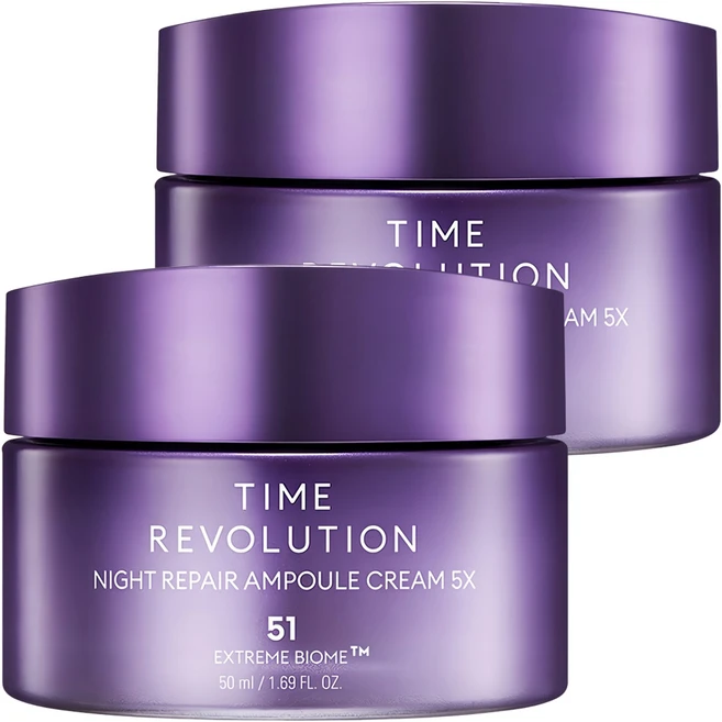 미샤 타임 레볼루션 나이트 리페어 앰플 크림 5X, 50ml, 2개 - 쿠팡