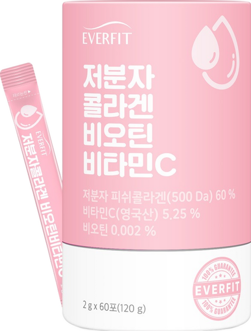 에버핏 어린 저분자 콜라겐 비오틴 비타민C 60포, 120g, 1개