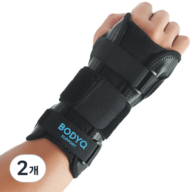 바디큐 손목 고정 보호대, 2개, 블랙